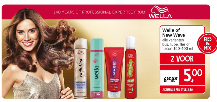 Wella   hairspray, haargel folder aanbieding bij  Jan Linders - details