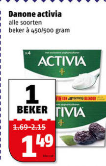 Danone Activia   vruchtenyoghurt folder aanbieding bij  Poiesz - details