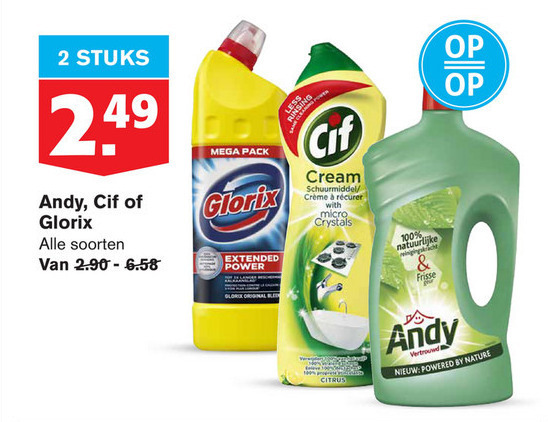 Cif   bleekmiddel, allesreiniger folder aanbieding bij  Hoogvliet - details