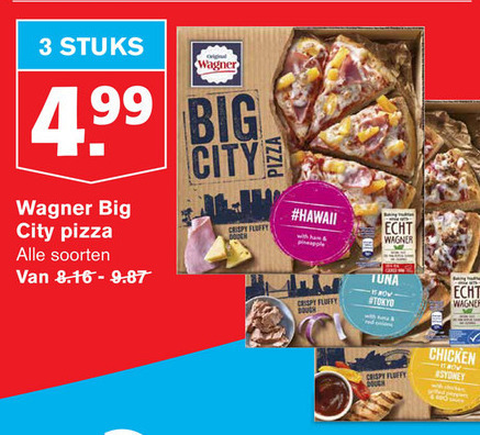 Wagner   diepvriespizza folder aanbieding bij  Hoogvliet - details