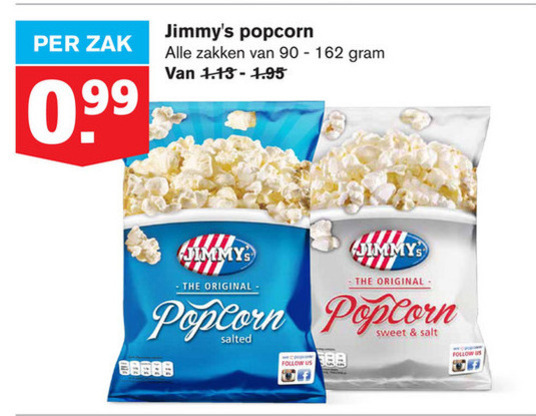 jimmys   popcorn folder aanbieding bij  Hoogvliet - details