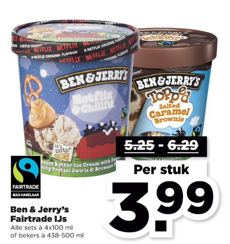 Ben and Jerrys   ijsspecialiteit folder aanbieding bij  Plus - details