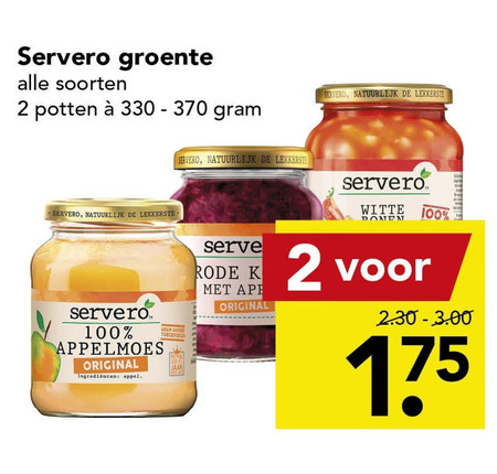 Servero   appelmoes, groenteconserven folder aanbieding bij  Deen - details