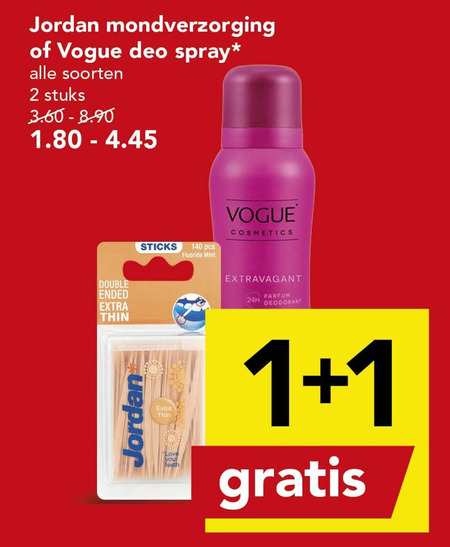 Vogue   deodorant, tandenstokers folder aanbieding bij  Deen - details