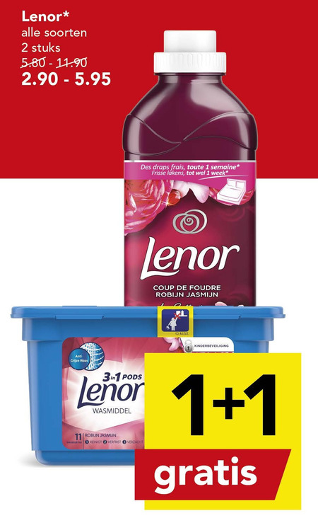 Lenor   wasverzachter, wasmiddel folder aanbieding bij  Deen - details