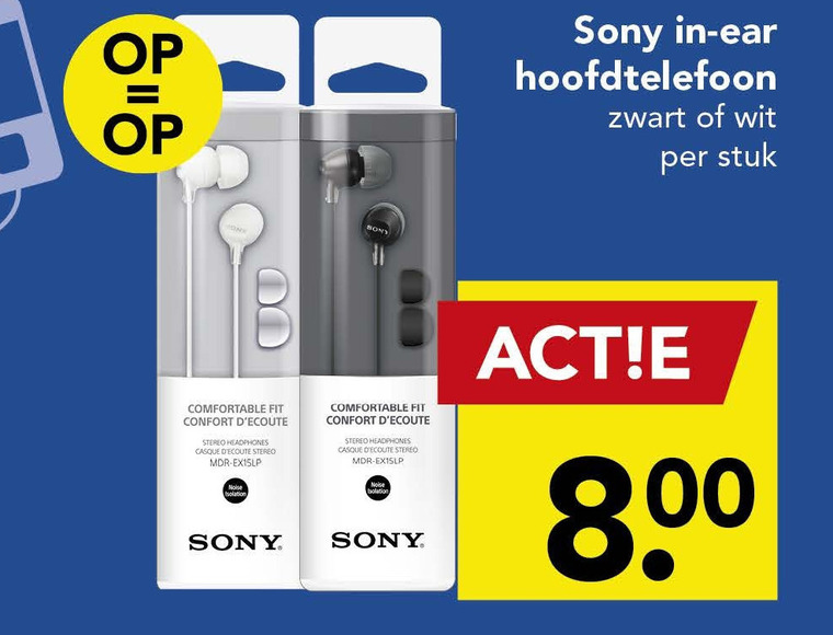 Sony   oortelefoon folder aanbieding bij  Deen - details