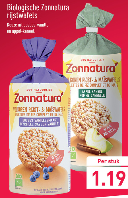 Zonnatura   rijstwafels folder aanbieding bij  Aldi - details