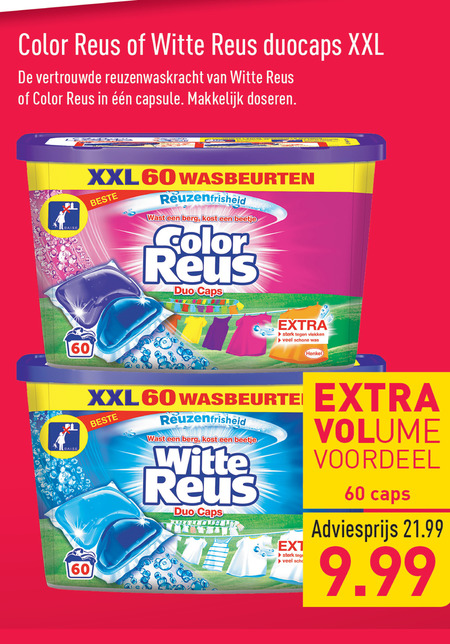 Witte Reus   wasmiddel folder aanbieding bij  Aldi - details