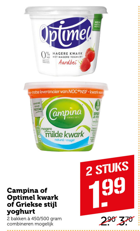 Optimel   kwark, yoghurt folder aanbieding bij  Coop - details