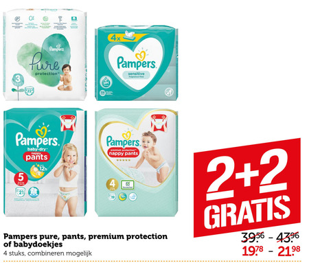 Pampers   luiers, billendoekjes folder aanbieding bij  Coop - details