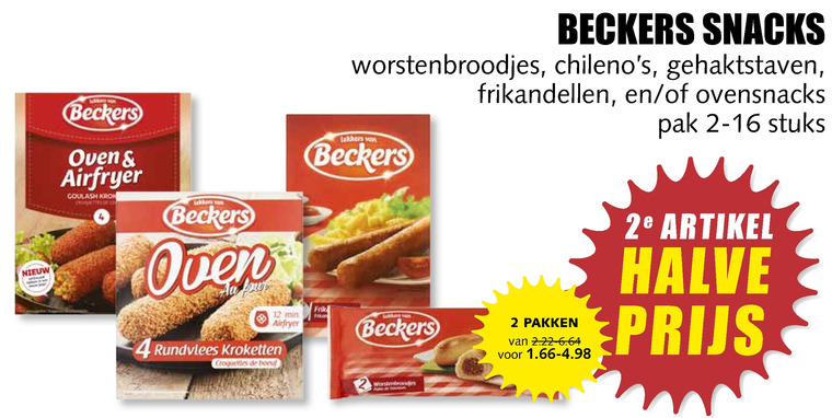 Beckers   worstenbroodjes, frikandellen folder aanbieding bij  MCD Supermarkt Basis - details