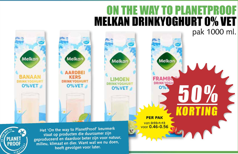 Melkan   drinkyoghurt folder aanbieding bij  MCD Supermarkt Basis - details