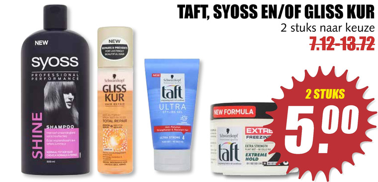 Syoss   shampoo, haargel folder aanbieding bij  MCD Supermarkt Basis - details