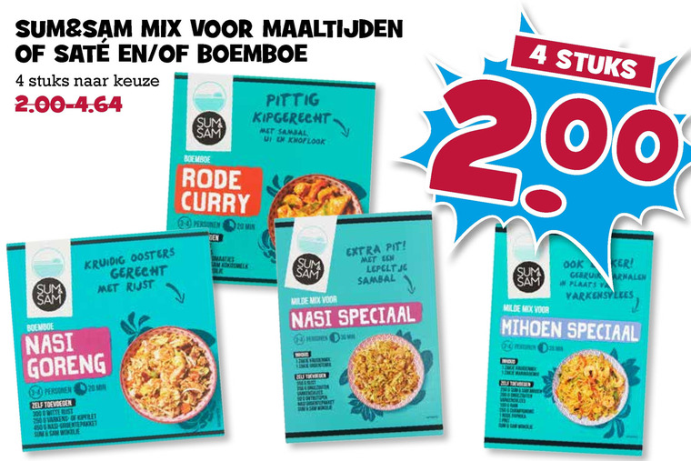 Sum and Sam   boemboe, maaltijdmix folder aanbieding bij  Boons Markt - details