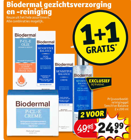 Biodermal   gezichtsreiniging, dagcreme folder aanbieding bij  Kruidvat - details