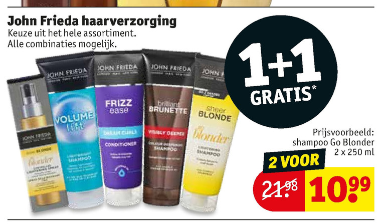 John Frieda   haarmasker, shampoo folder aanbieding bij  Kruidvat - details