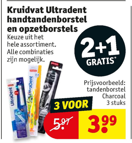 Kruidvat Huismerk   tandenborstel, opzetborstel folder aanbieding bij  Kruidvat - details