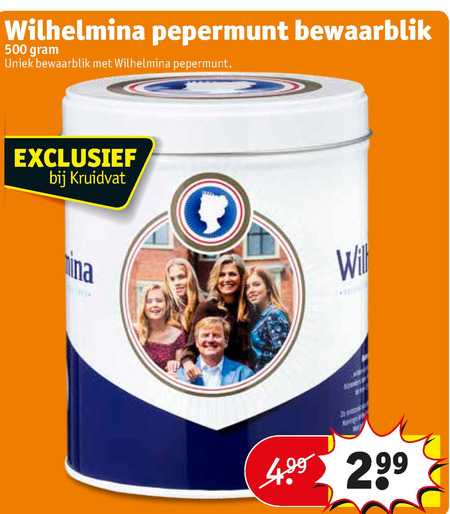 Wilhelmina   pepermunt folder aanbieding bij  Kruidvat - details