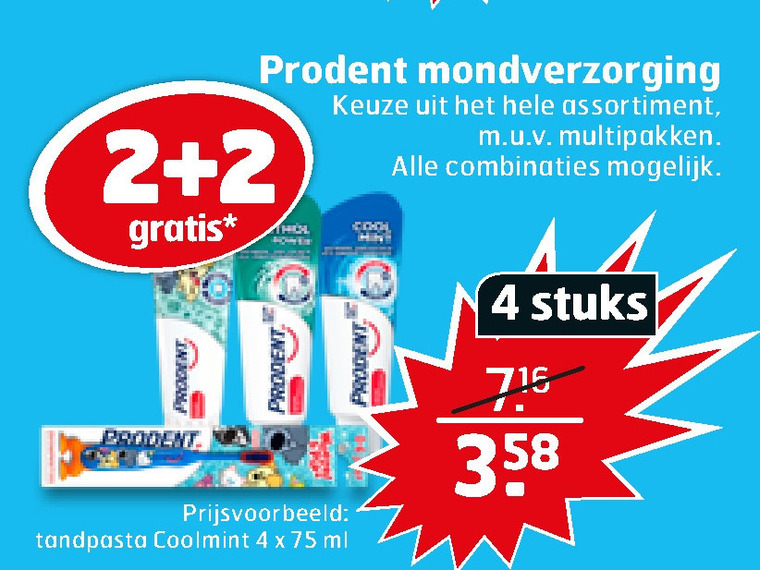 Prodent   tandpasta, tandenborstel folder aanbieding bij  Trekpleister - details