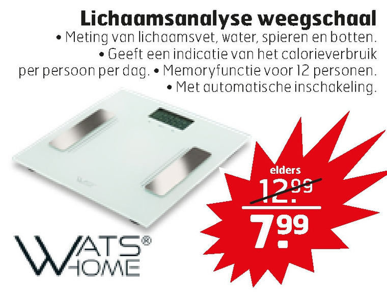 Watshome   weegschaal folder aanbieding bij  Trekpleister - details