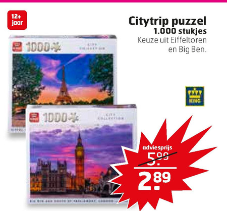 King   legpuzzel folder aanbieding bij  Trekpleister - details