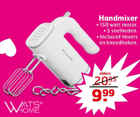 Watshome   handmixer folder aanbieding bij  Trekpleister - details