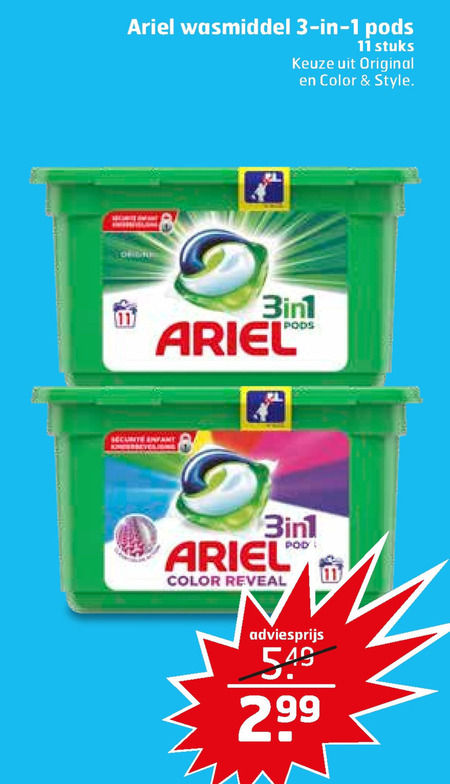 Ariel   wasmiddel folder aanbieding bij  Trekpleister - details