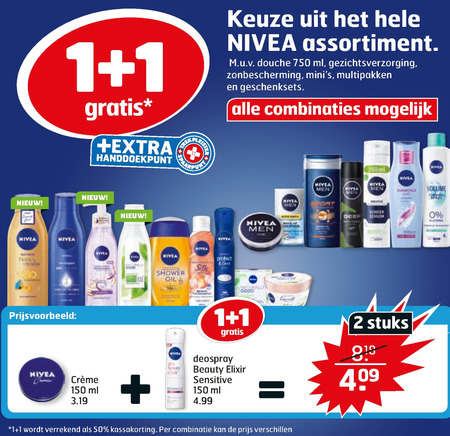 Nivea   gezichtsverzorging, scheerschuim folder aanbieding bij  Trekpleister - details