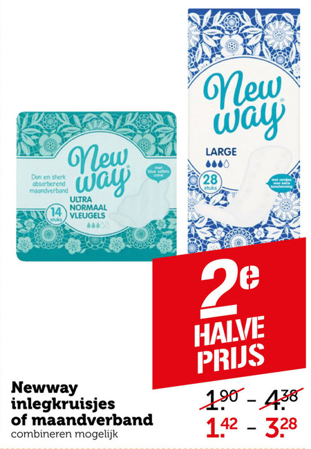 New Way   maandverband, inlegkruisjes folder aanbieding bij  Coop - details