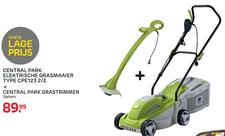 Central Park grasmaaier, strimmer folder aanbieding Praxis details