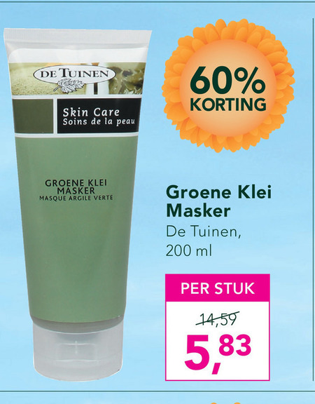 De Tuinen Huismerk   gezichtsmasker folder aanbieding bij  Holland & Barrett - details