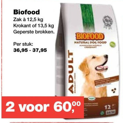 Biofood   hondenvoer folder aanbieding bij  Jumper - details