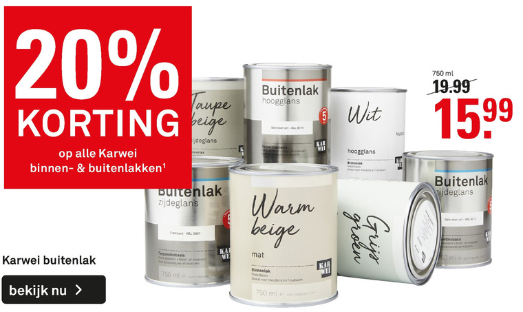 Karwei Huismerk   buitenlak, lak folder aanbieding bij  Karwei - details