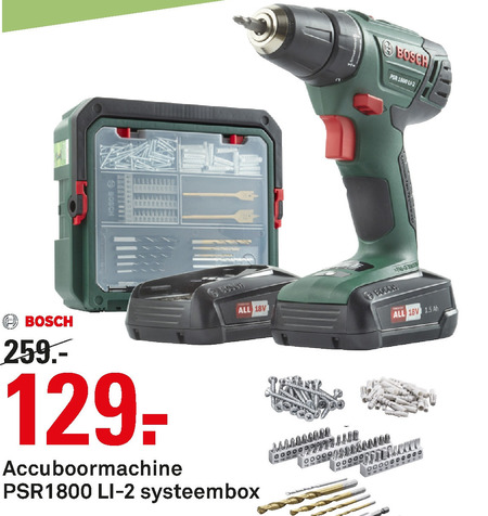 Bosch   accuboormachineset, accuboormachine folder aanbieding bij  Karwei - details