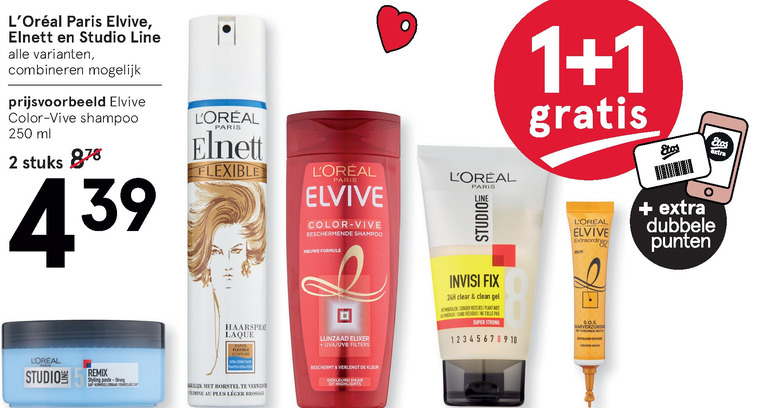 Elvive   hairstyling, hairspray folder aanbieding bij  Etos - details