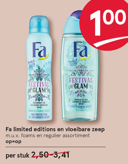 Fa   douchegel, deodorant folder aanbieding bij  Etos - details