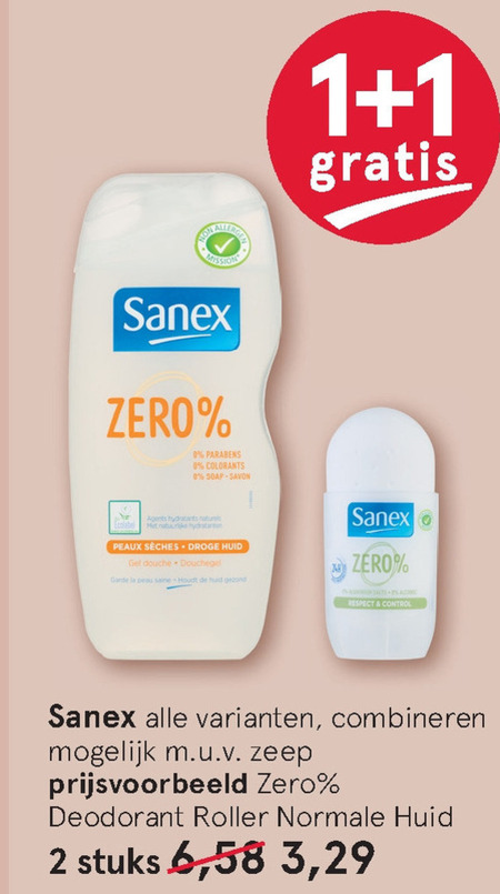 Sanex   douchegel, deodorant folder aanbieding bij  Etos - details