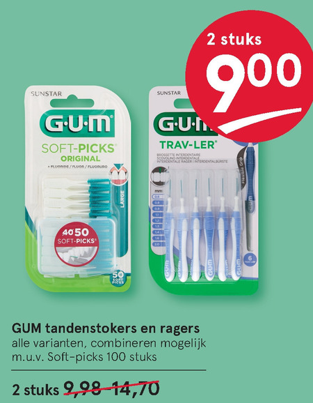 hardware onbetaald Ijdelheid G.U.M. interdentale ragers, tandenstokers folder aanbieding bij Etos -  details