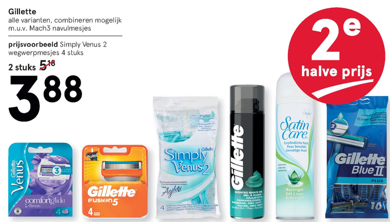 Gillette Venus   scheergel, heren handscheerapparaat folder aanbieding bij  Etos - details