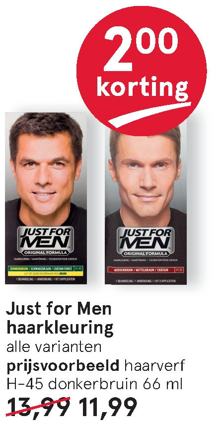 Just for Men   haarkleuring folder aanbieding bij  Etos - details