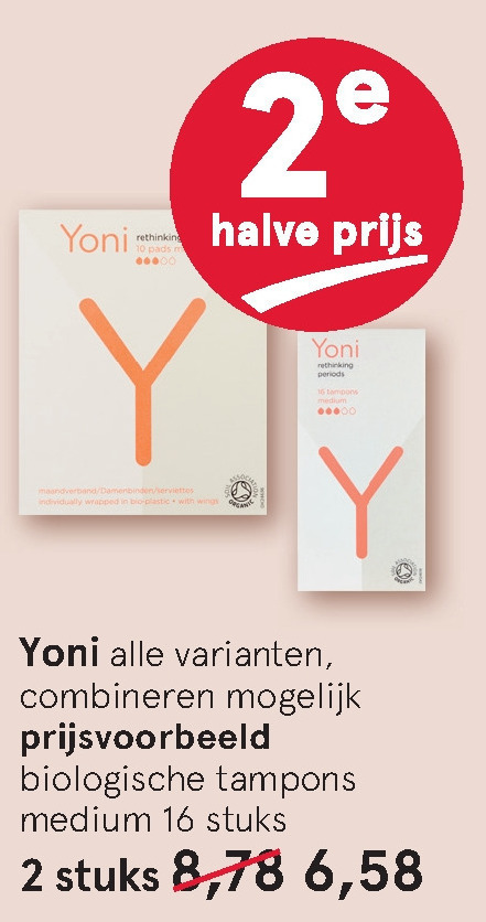 Yoni   tampons, inlegkruisjes folder aanbieding bij  Etos - details