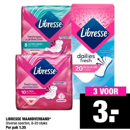 Libresse   maandverband folder aanbieding bij  Big Bazar - details