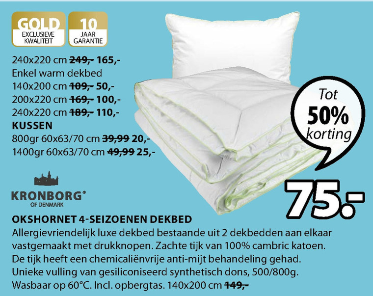 Kronborg   dekbed folder aanbieding bij  Jysk - details