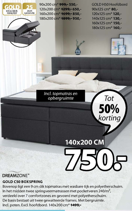 Dreamzone   boxspring folder aanbieding bij  Jysk - details