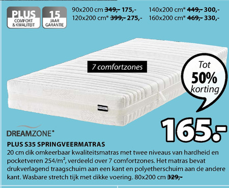 Dreamzone   matras folder aanbieding bij  Jysk - details