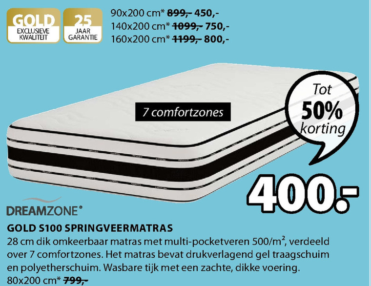 Dreamzone   matras folder aanbieding bij  Jysk - details