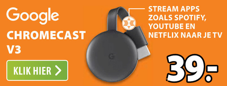 Chromecast   media streamer folder aanbieding bij  Expert - details