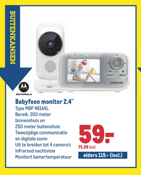 Motorola   babyfoon met camera folder aanbieding bij  Makro - details