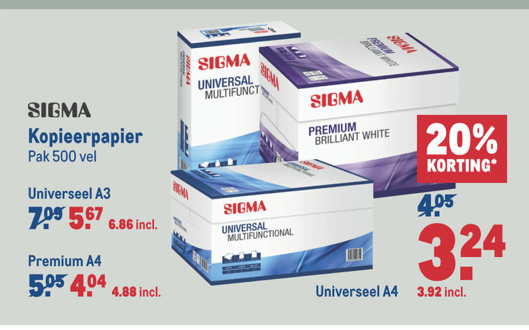 Sigma   printerpapier folder aanbieding bij  Makro - details