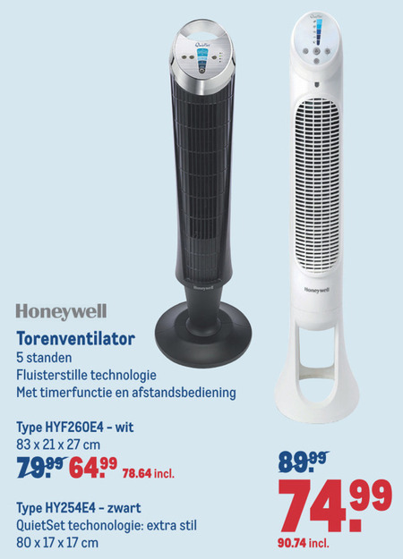 Honeywell   ventilator folder aanbieding bij  Makro - details